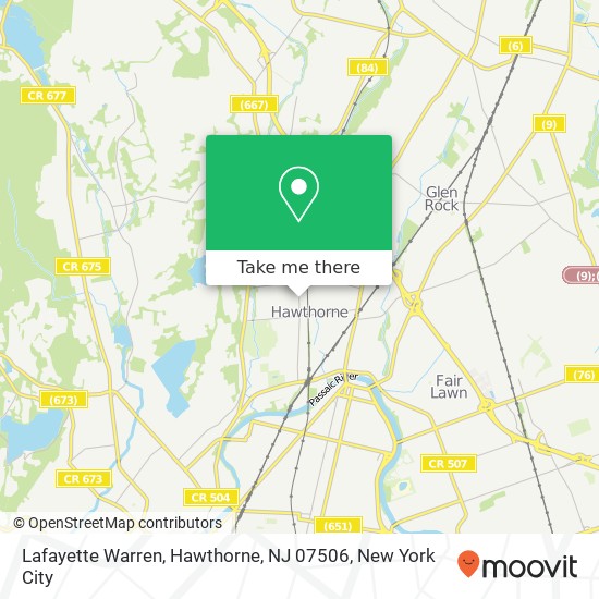 Mapa de Lafayette Warren, Hawthorne, NJ 07506