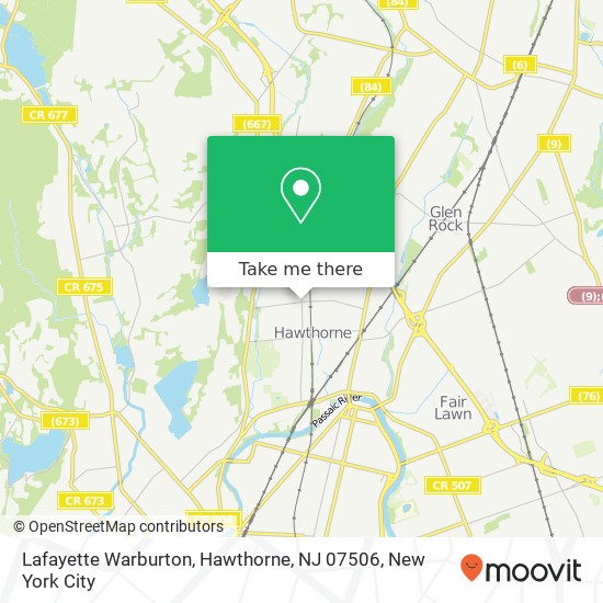 Mapa de Lafayette Warburton, Hawthorne, NJ 07506