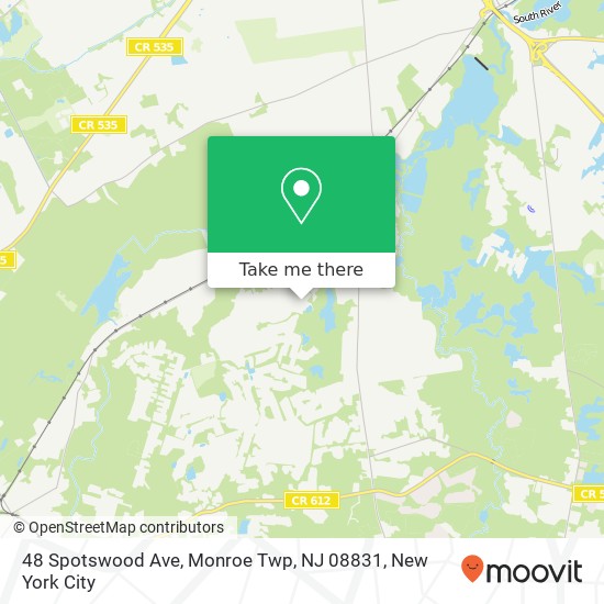 Mapa de 48 Spotswood Ave, Monroe Twp, NJ 08831