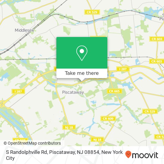 Mapa de S Randolphville Rd, Piscataway, NJ 08854