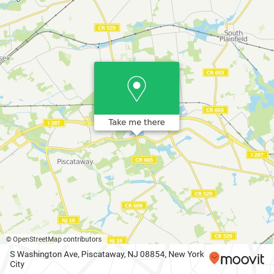 Mapa de S Washington Ave, Piscataway, NJ 08854