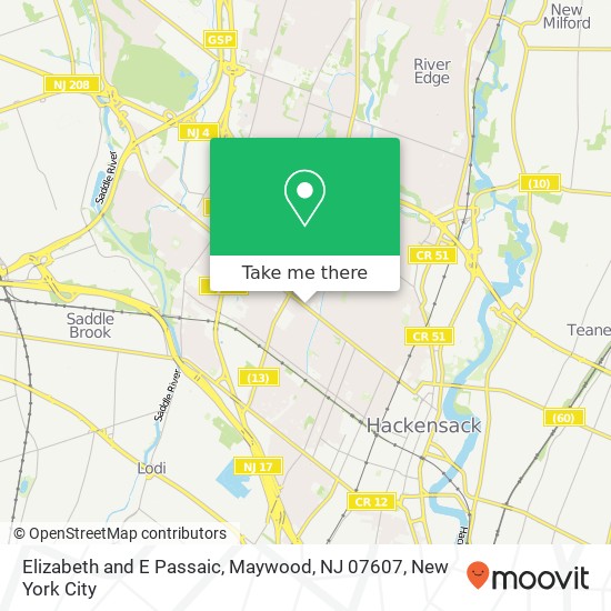 Mapa de Elizabeth and E Passaic, Maywood, NJ 07607