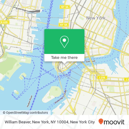 Mapa de William Beaver, New York, NY 10004