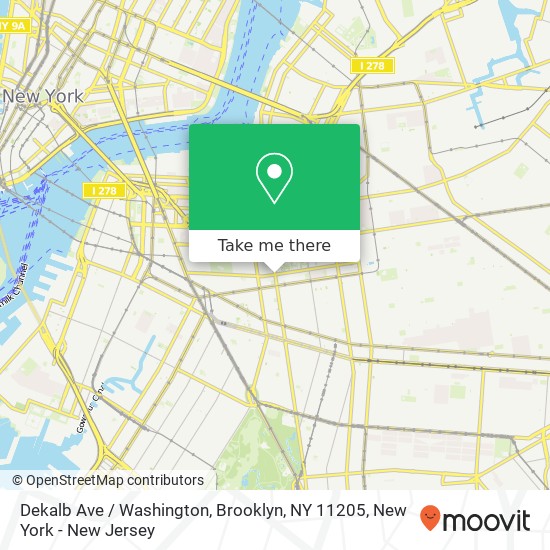 Mapa de Dekalb Ave / Washington, Brooklyn, NY 11205