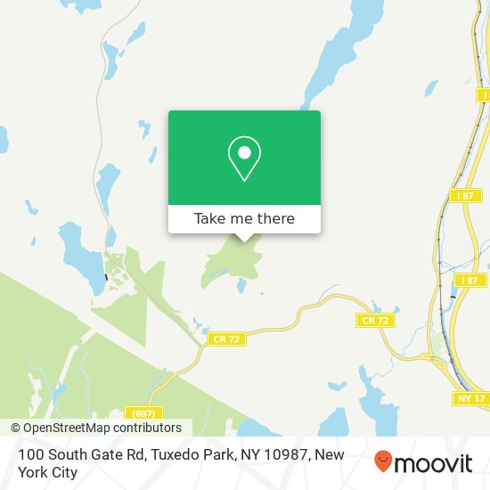 Mapa de 100 South Gate Rd, Tuxedo Park, NY 10987