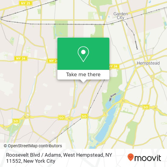 Mapa de Roosevelt Blvd / Adams, West Hempstead, NY 11552