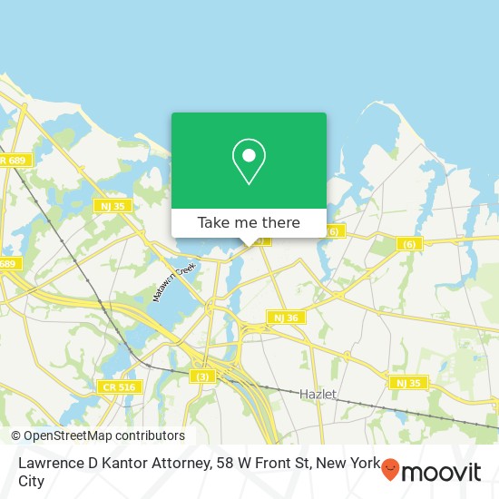 Lawrence D Kantor Attorney, 58 W Front St map