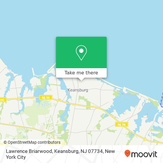 Mapa de Lawrence Briarwood, Keansburg, NJ 07734