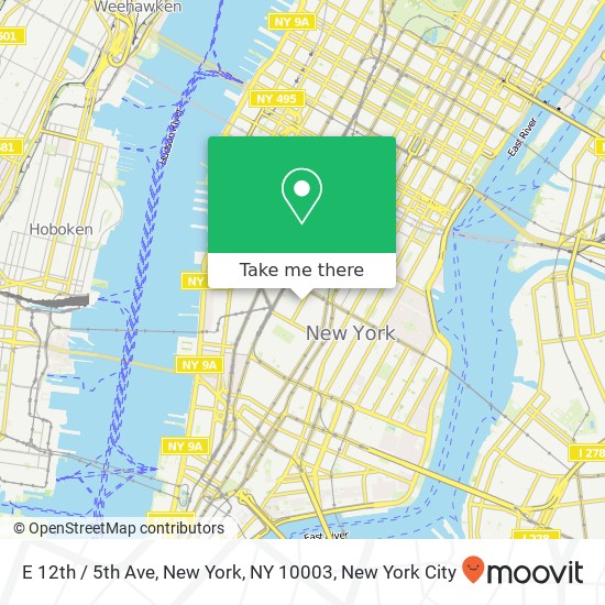 E 12th / 5th Ave, New York, NY 10003 map