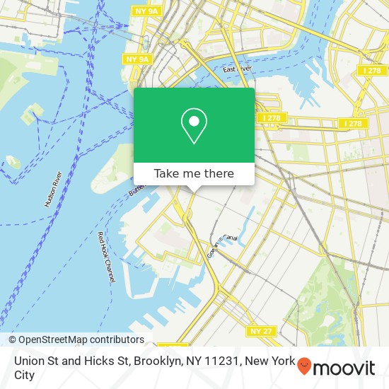 Mapa de Union St and Hicks St, Brooklyn, NY 11231