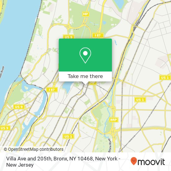 Villa Ave and 205th, Bronx, NY 10468 map