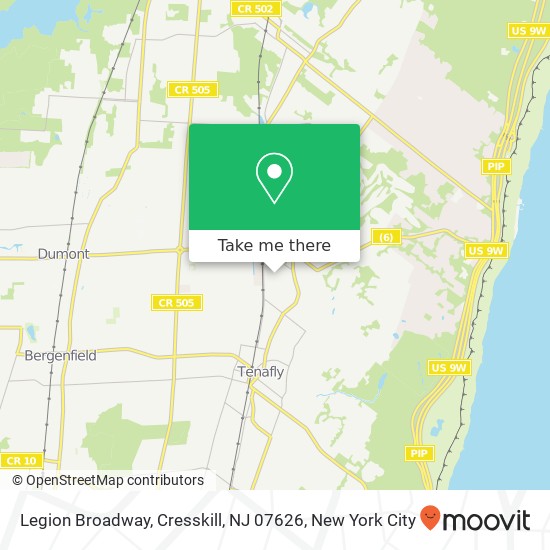 Mapa de Legion Broadway, Cresskill, NJ 07626