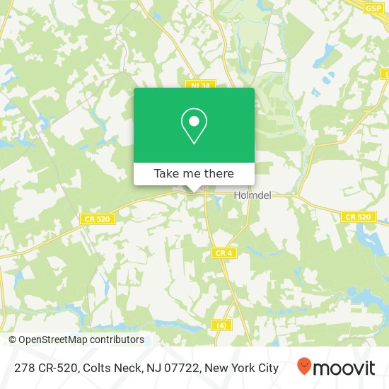 Mapa de 278 CR-520, Colts Neck, NJ 07722