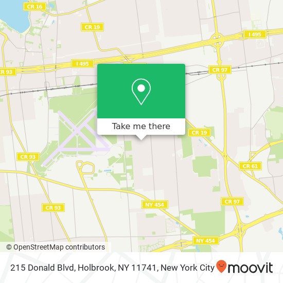 Mapa de 215 Donald Blvd, Holbrook, NY 11741