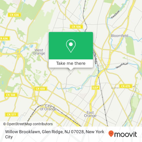 Willow Brooklawn, Glen Ridge, NJ 07028 map