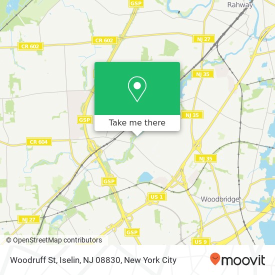 Mapa de Woodruff St, Iselin, NJ 08830