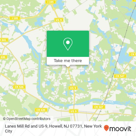 Lanes Mill Rd and US-9, Howell, NJ 07731 map