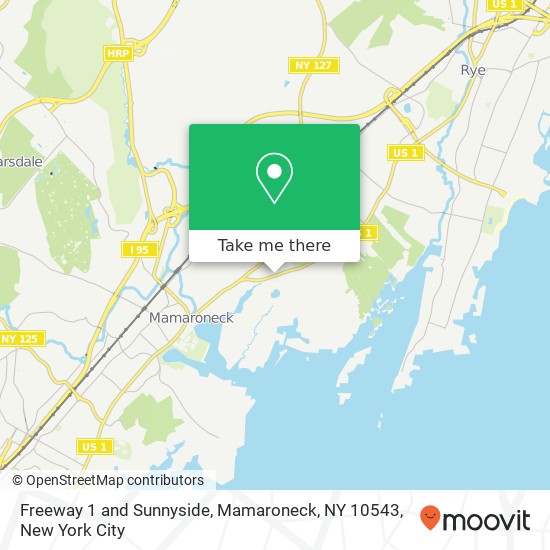 Mapa de Freeway 1 and Sunnyside, Mamaroneck, NY 10543