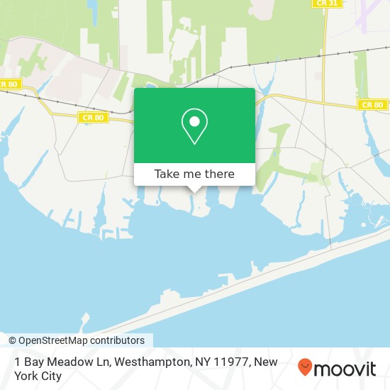 Mapa de 1 Bay Meadow Ln, Westhampton, NY 11977