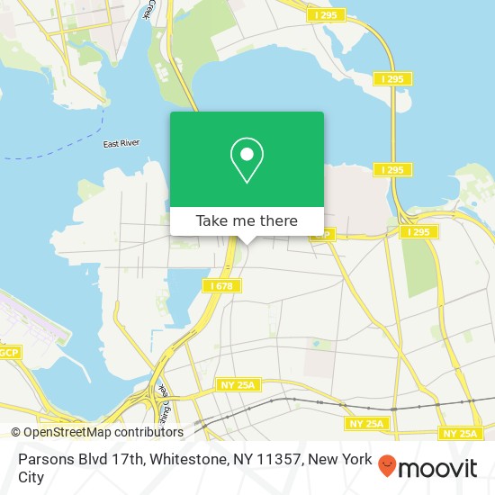 Mapa de Parsons Blvd 17th, Whitestone, NY 11357