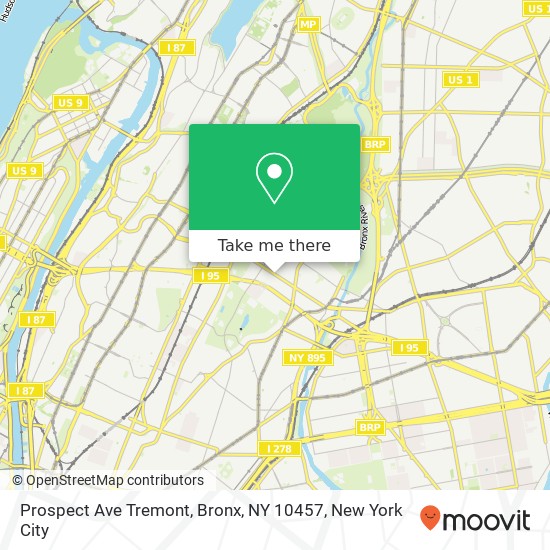 Mapa de Prospect Ave Tremont, Bronx, NY 10457