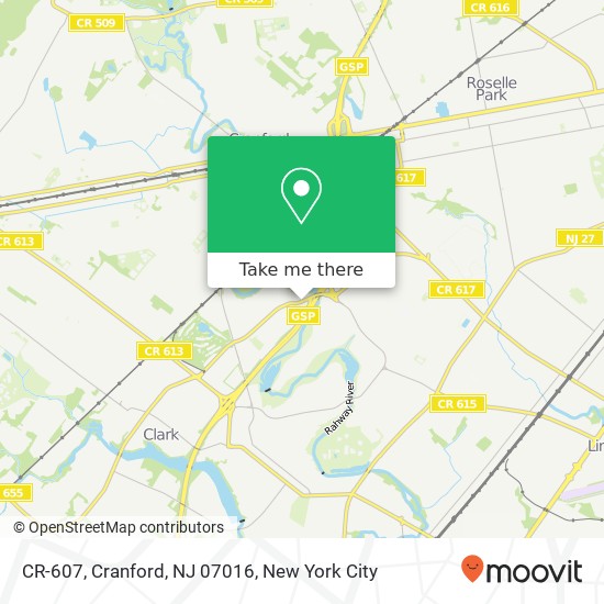 CR-607, Cranford, NJ 07016 map