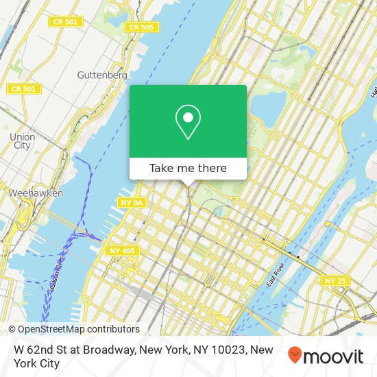 W 62nd St at Broadway, New York, NY 10023 map