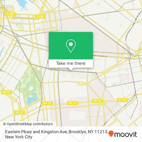 Eastern Pkwy and Kingston Ave, Brooklyn, NY 11213 map