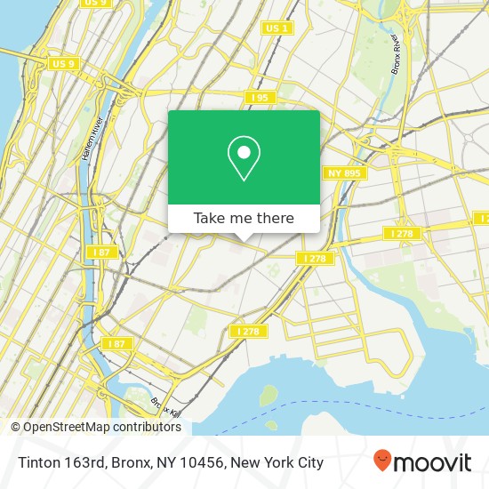 Mapa de Tinton 163rd, Bronx, NY 10456