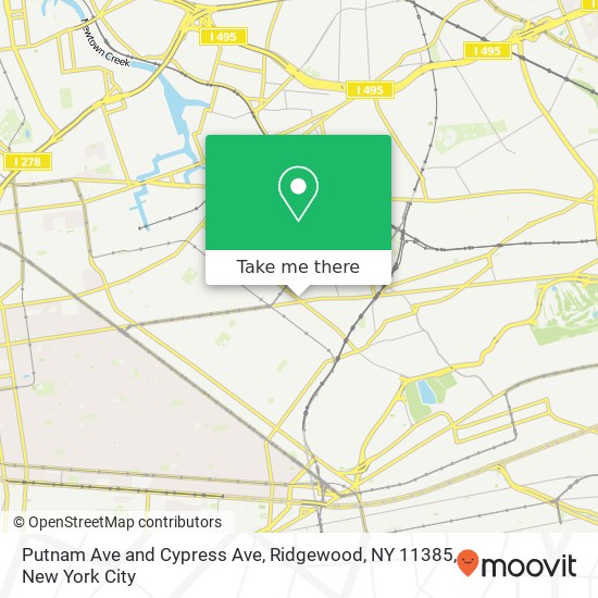 Putnam Ave and Cypress Ave, Ridgewood, NY 11385 map