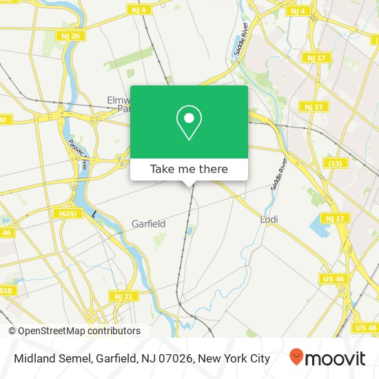 Mapa de Midland Semel, Garfield, NJ 07026