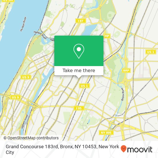 Mapa de Grand Concourse 183rd, Bronx, NY 10453