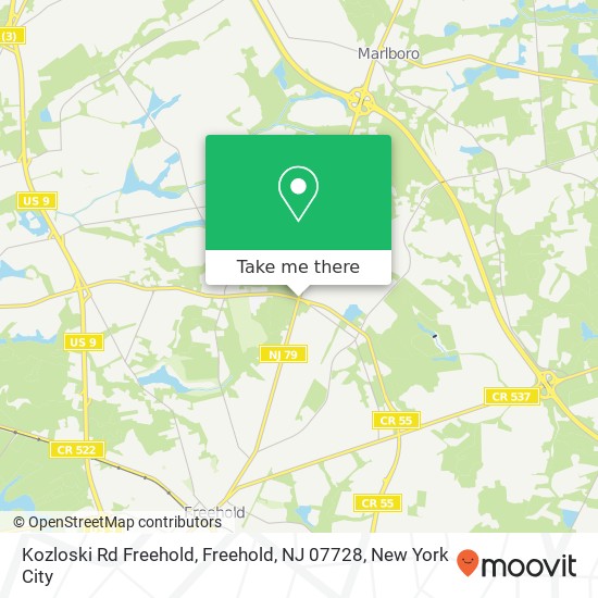 Mapa de Kozloski Rd Freehold, Freehold, NJ 07728