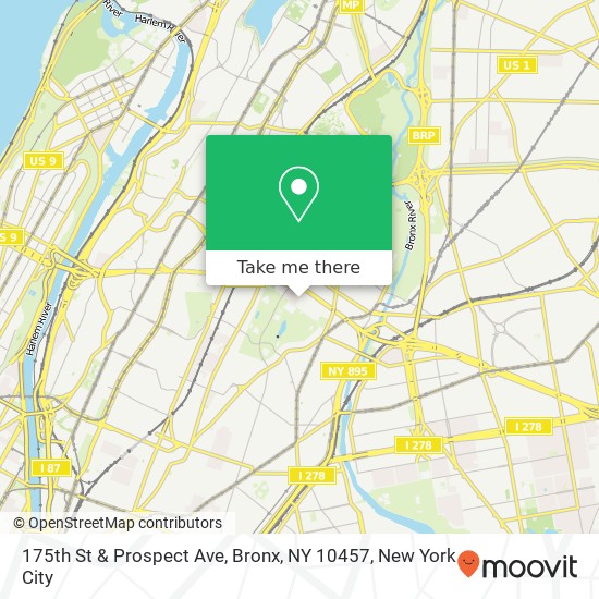 175th St & Prospect Ave, Bronx, NY 10457 map