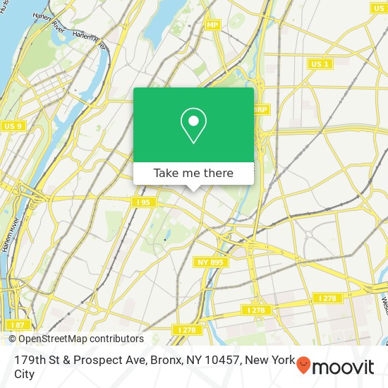 179th St & Prospect Ave, Bronx, NY 10457 map