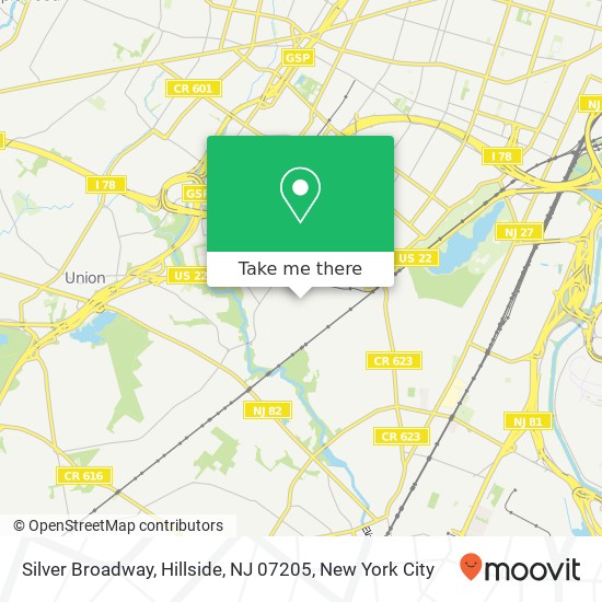 Mapa de Silver Broadway, Hillside, NJ 07205