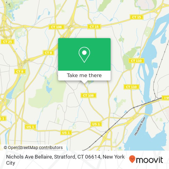Mapa de Nichols Ave Bellaire, Stratford, CT 06614