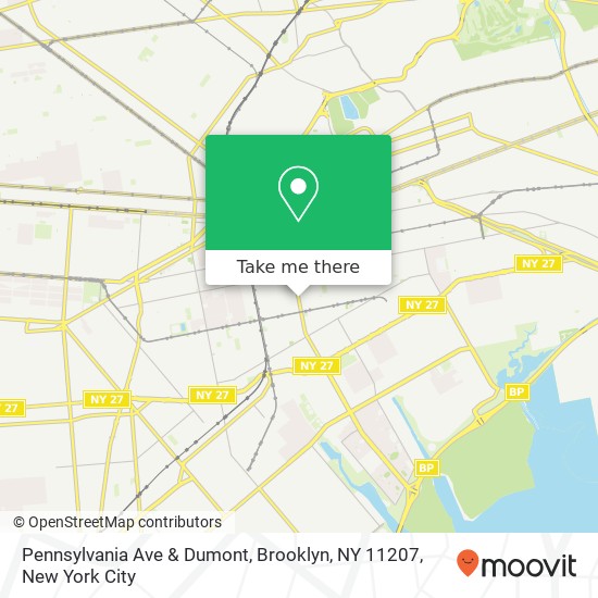 Pennsylvania Ave & Dumont, Brooklyn, NY 11207 map
