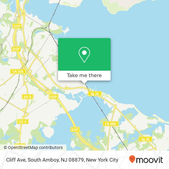 Mapa de Cliff Ave, South Amboy, NJ 08879