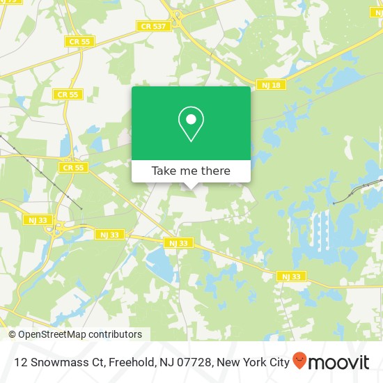 Mapa de 12 Snowmass Ct, Freehold, NJ 07728