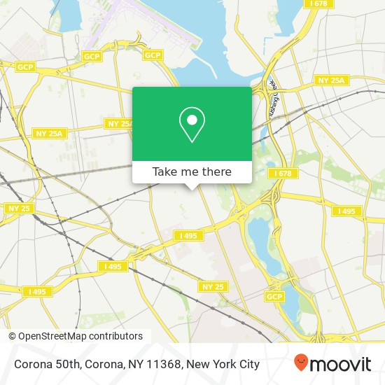 Mapa de Corona 50th, Corona, NY 11368
