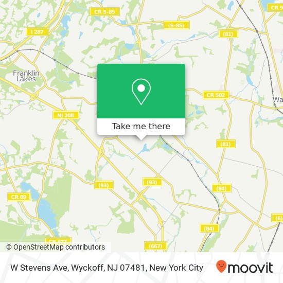 W Stevens Ave, Wyckoff, NJ 07481 map