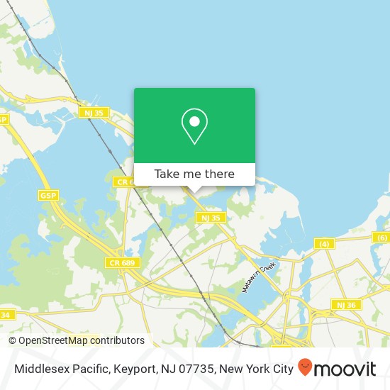Mapa de Middlesex Pacific, Keyport, NJ 07735