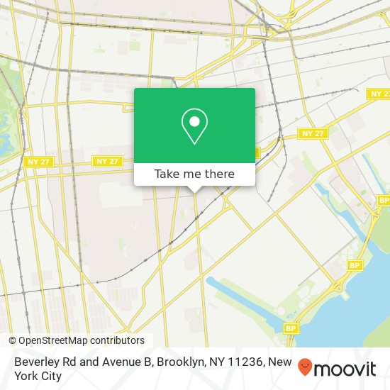 Mapa de Beverley Rd and Avenue B, Brooklyn, NY 11236