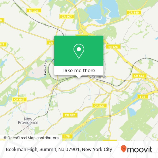 Mapa de Beekman High, Summit, NJ 07901