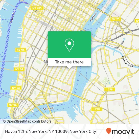 Haven 12th, New York, NY 10009 map