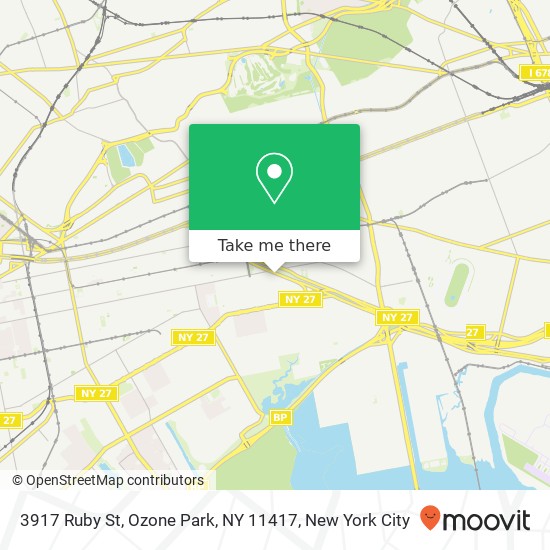 Mapa de 3917 Ruby St, Ozone Park, NY 11417