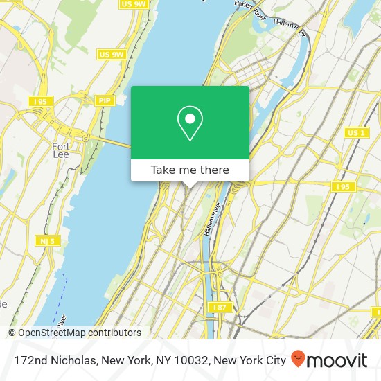 Mapa de 172nd Nicholas, New York, NY 10032