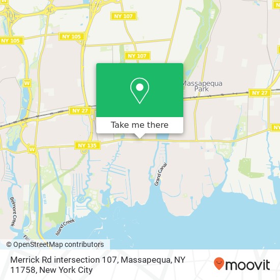 Mapa de Merrick Rd intersection 107, Massapequa, NY 11758