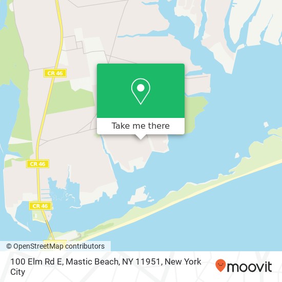 Mapa de 100 Elm Rd E, Mastic Beach, NY 11951